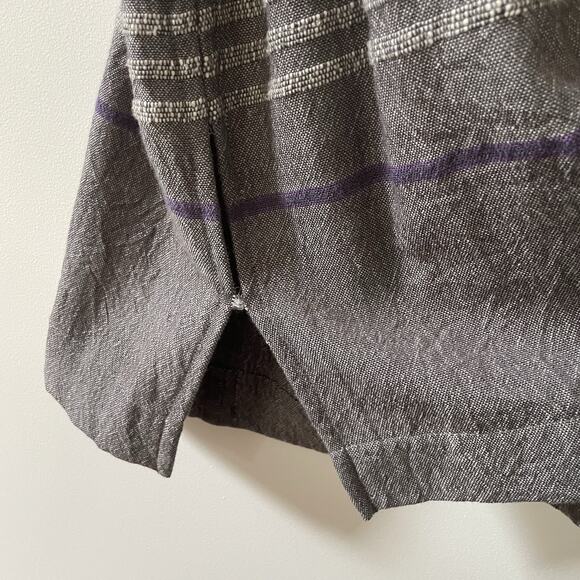 LemLem Gray Merino Wool Striped Dress Raw Hem Textured Knit Minimalist Natural M - Picture 6 of 13